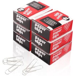 OOTDAY 600pcs Metal Office Paper Clips, 33mm, Novelty Paper Clips, Fasteners & Paper Clips, Galvanized Office Paper Clips, 6x100pcs Silver OOTDAY 600pcs Metal Office Paper Clips, 33mm, Novelty Paper Clips, Fasteners & Paper Clips, Galvanized Office Paper Clips, 6x100pcs Silver