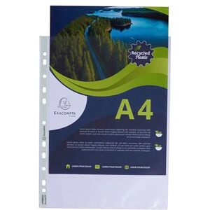 Exacompta Ref 5320E Box of 100 Forever Punched Pockets Made of Recycled Grained Polypropylene Thickness 6/100th Dimensions: 23 x 30.5 cm Format to File A4 Crystal Colour Exacompta Ref 5320E Box of 100 Forever Punched Pockets Made of Recycled Grained Polypropylene Thickness 6/100th Dimensions: 23 x 30.5 cm Format to File A4 Crystal Colour
