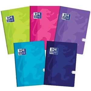 Oxford Touch Exercise Book A5 Notebook 32 Squared Sheets with Page Margin, Optic Paper 90 g, Soft Laminated Cover, Notepad Set for Office and School, Pack of 10, Assorted Colours Oxford Touch Exercise Book A5 Notebook 32 Squared Sheets with Page Margin, Optic Paper 90 g, Soft Laminated Cover, Notepad Set for Office and School, Pack of 10, Assorted Colours
