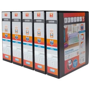 Elba A4 2 O-Ring Lever Arch File, 56mm capacity, 90mm spine, Presentation Folder with Customisable Cover, Portrait, Black (Pack of 5) Elba A4 2 O-Ring Lever Arch File, 56mm capacity, 90mm spine, Presentation Folder with Customisable Cover, Portrait, Black (Pack of 5)
