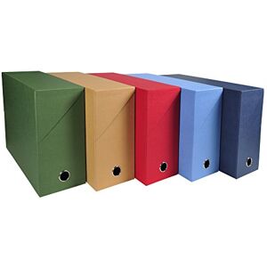 Exacompta Ref 89420E Canvas Transfer Box 250 x 330mm in Size, Suitable for A4 Documents, 120mm Spine, Reinforced Metal Finger Hole Assorted Colours (Pack of 5) Exacompta Ref 89420E Canvas Transfer Box 250 x 330mm in Size, Suitable for A4 Documents, 120mm Spine, Reinforced Metal Finger Hole Assorted Colours (Pack of 5)