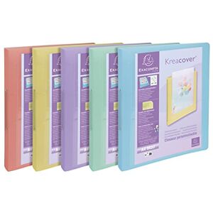 Exacompta Ref. 54779E 1 Set of 5 Kreacover Pastel Semi-Rigid Binders in Translucent Polypropylene 2 Rings Diam 30 mm Outer Size 32 x 26.8 cm Exacompta Ref. 54779E 1 Set of 5 Kreacover Pastel Semi-Rigid Binders in Translucent Polypropylene 2 Rings Diam 30 mm Outer Size 32 x 26.8 cm