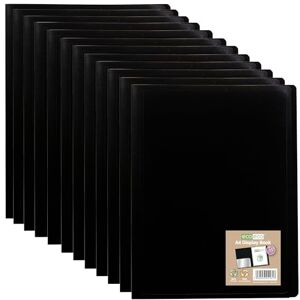 eco-eco A4 100% Recycled 120 Pocket Black Flexible Cover Portfolio Book Folder Display Book, Pack of 12 Books, eco161x12 eco-eco A4 100% Recycled 120 Pocket Black Flexible Cover Portfolio Book Folder Display Book, Pack of 12 Books, eco161x12