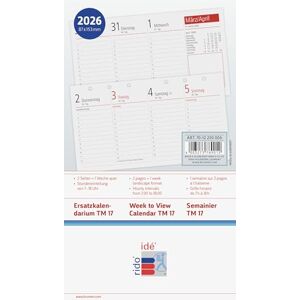 rido/idé Weekly Replacement Calendar TM 17/Contacter 2026 153 x 87 mm rido/idé Weekly Replacement Calendar TM 17/Contacter 2026 153 x 87 mm