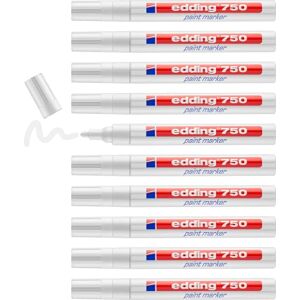 edding 750 paint marker white 10 pens round tip 2-4 mm paint marker for marking and labelling metal, glass, rocks or plastic heat-resistant, permanent, smudge-proof and waterproof edding 750 paint marker white 10 pens round tip 2-4 mm paint marker for marking and labelling metal, glass, rocks or plastic heat-resistant, permanent, smudge-proof and waterproof