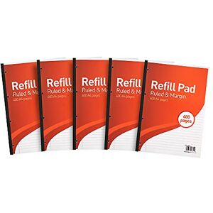 SUMMIT A4 Lined Paper, Refill Pad, 8 mm Ruled and Margin, 400 Page, Pack of 5 SUMMIT A4 Lined Paper, Refill Pad, 8 mm Ruled and Margin, 400 Page, Pack of 5