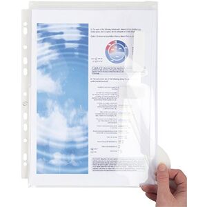 Exacompta Ref 5505E PP Expanding Punched Pockets Suitable for Holding A4 Documents, 25mm Gusset & Flap, Made From 200 Micron Polypropylene Transparent (Pack of 10) Exacompta Ref 5505E PP Expanding Punched Pockets Suitable for Holding A4 Documents, 25mm Gusset & Flap, Made From 200 Micron Polypropylene Transparent (Pack of 10)