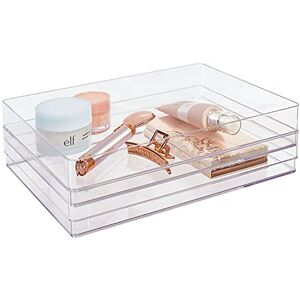 STORi SimpleSort 2-Piece Stackable Clear Drawer Organizer Set 12" x 9" x 2" Rectangle Trays Wide Makeup Vanity Storage Bins and Office Desk Drawer Dividers Made in USA STORi SimpleSort 2-Piece Stackable Clear Drawer Organizer Set 12" x 9" x 2" Rectangle Trays Wide Makeup Vanity Storage Bins and Office Desk Drawer Dividers Made in USA