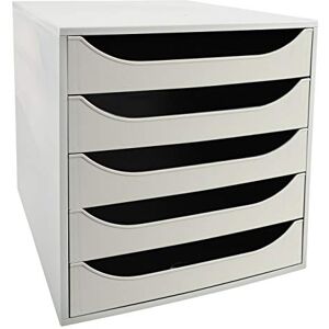 Exacompta Ref 229606D Office Ecobox Drawer Set 5 Drawer Set 348 x 284 x 290mm in Size, Suitable for Holding A4+ Documents, Safety Stop Feature Grey Exacompta Ref 229606D Office Ecobox Drawer Set 5 Drawer Set 348 x 284 x 290mm in Size, Suitable for Holding A4+ Documents, Safety Stop Feature Grey