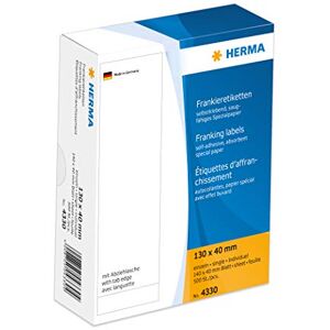 HERMA 130 x 40 mm Franking Labels with Tab Edge (Pack of 500) HERMA 130 x 40 mm Franking Labels with Tab Edge (Pack of 500)
