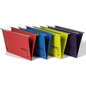 Rexel Foolscap Suspension Files with Tabs and Inserts for Filing Cabinets, 15 mm V-base, 100 Percent Recycled Manilla, Assorted Colours, Multifile Plus, Pack of 10, 92807 Rexel Foolscap Suspension Files with Tabs and Inserts for Filing Cabinets, 15 mm V-base, 100 Percent Recycled Manilla, Assorted Colours, Multifile Plus, Pack of 10, 92807