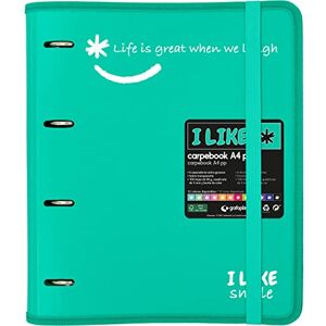 Grafoplás 88101836 4 Ring Binder with Refill, A4, Turquoise, Semi-Rigid Polypropylene, Includes Dividers, Carpebook Like Grafoplás 88101836 4 Ring Binder with Refill, A4, Turquoise, Semi-Rigid Polypropylene, Includes Dividers, Carpebook Like