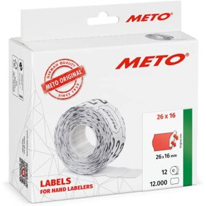 Meto Price Gun Labels (26×16 mm, Two-line, Fluorescent red, 12,000 Labels, Permanently Adhesive, for , Contact, Sato, Avery, Tovel, Samark etc.) Meto Price Gun Labels (26×16 mm, Two-line, Fluorescent red, 12,000 Labels, Permanently Adhesive, for , Contact, Sato, Avery, Tovel, Samark etc.)