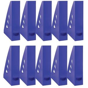 OFFICER PRODUCTS Magazine File Modern Design / Pack of 10 / A4 Colour: Blue / Hard Plastic / Openwork / Desk Organiser for Magazines / Shatterproof 21215521-01 OFFICER PRODUCTS Magazine File Modern Design / Pack of 10 / A4 Colour: Blue / Hard Plastic / Openwork / Desk Organiser for Magazines / Shatterproof 21215521-01