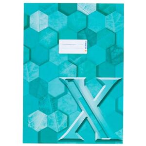 HERMA 20088 Notebook Cover A4 Cardboard Turquoise, Pack of 10, Refined Notebook Cover with Labelling Field Made of Sturdy and Extra Strong Paper, Notebook Cover with Hexagon Pattern Motif for School HERMA 20088 Notebook Cover A4 Cardboard Turquoise, Pack of 10, Refined Notebook Cover with Labelling Field Made of Sturdy and Extra Strong Paper, Notebook Cover with Hexagon Pattern Motif for School