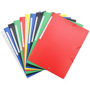 Waytex Pack of 10 Elasticated Folders 3 Flaps Polypropylene 4.5/10e Soft A4 Assorted Colours Waytex Pack of 10 Elasticated Folders 3 Flaps Polypropylene 4.5/10e Soft A4 Assorted Colours