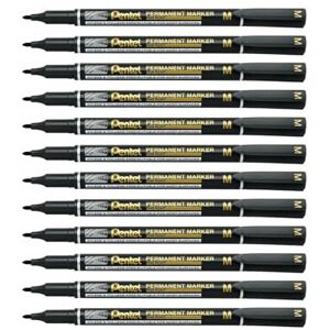 Pentel NM470 Fine Permanent Marker, 1.0mm Line, Black ink (Pack of 12) Pentel NM470 Fine Permanent Marker, 1.0mm Line, Black ink (Pack of 12)