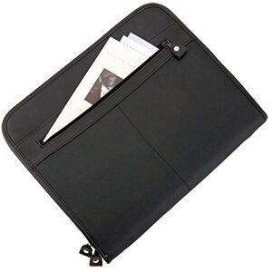 ALASSIO Conference Folder Zipped 3 Compartments A4 Leather-look Black Ref 30042 ALASSIO Conference Folder Zipped 3 Compartments A4 Leather-look Black Ref 30042