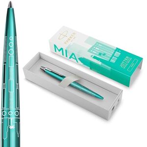 PARKER Jotter Ballpoint Pen Special Edition Miami Turquoise with Chrome Trim Medium Point Blue Ink Gift Box PARKER Jotter Ballpoint Pen Special Edition Miami Turquoise with Chrome Trim Medium Point Blue Ink Gift Box