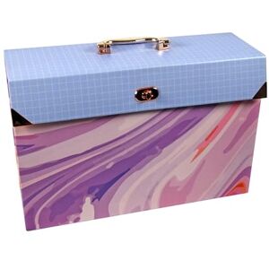 Cathedral Products Purple Abstract 19-Pocket Expanding Box File with Rose Gold-Coloured Accents Stylish Document Organiser A4 Size Cathedral Products Purple Abstract 19-Pocket Expanding Box File with Rose Gold-Coloured Accents Stylish Document Organiser A4 Size