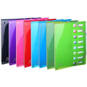 Exacompta Ref 58670E Box of 8 Iderama PP File folders Expandable Spine with Elastic Bands and Cut-Out Windows Polypropylene 8 compartments Size 24x32cm for A4 Assorted Exacompta Ref 58670E Box of 8 Iderama PP File folders Expandable Spine with Elastic Bands and Cut-Out Windows Polypropylene 8 compartments Size 24x32cm for A4 Assorted