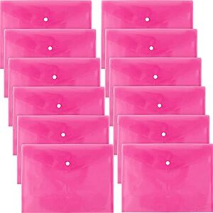 D.RECT 5530 Set 12 Pieces Document folders A4, File briefcases with Button Closure, Pocket Organizers for School and Office use, Envelope Organiser for documents and Letters, Pink D.RECT 5530 Set 12 Pieces Document folders A4, File briefcases with Button Closure, Pocket Organizers for School and Office use, Envelope Organiser for documents and Letters, Pink