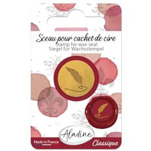 Aladine - 70224 Feather Seal for Wax Seal - Brass - Embosser Wax Gun - for Carding, Crafts Aladine - 70224 Feather Seal for Wax Seal - Brass - Embosser Wax Gun - for Carding, Crafts