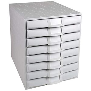 Exacompta Ref 226040D The System 8 Office 387 x 287 x 338mm in Size, 8 Closed Drawers, 38mm in Height, Smooth Stop Feature, Label Holders & Connectors Light Grey Exacompta Ref 226040D The System 8 Office 387 x 287 x 338mm in Size, 8 Closed Drawers, 38mm in Height, Smooth Stop Feature, Label Holders & Connectors Light Grey