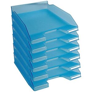 Exacompta Ref 11336D Linicolor Letter Tray Combo Midi 347 x 255 x 65mm in Size, Holds Up To 500 Sheets, Suitable for A4 Documents -Turquoise Translucent (Pack of 6) Exacompta Ref 11336D Linicolor Letter Tray Combo Midi 347 x 255 x 65mm in Size, Holds Up To 500 Sheets, Suitable for A4 Documents -Turquoise Translucent (Pack of 6)