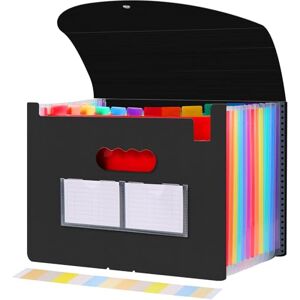 Diboniur 12 Compartments A4 Expanding File Folder Office Document Organiser Accordion Large Capacity (Black) Diboniur 12 Compartments A4 Expanding File Folder Office Document Organiser Accordion Large Capacity (Black)