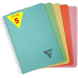 Clairefontaine 327506CPack Collection LiniColour ESSENCE Set of 5 Spiral Notebooks A5 14,8x21cm 180 Small Squares Pages White Paper 90 g Transparent Polypro Cover Random Colours Clairefontaine 327506CPack Collection LiniColour ESSENCE Set of 5 Spiral Notebooks A5 14,8x21cm 180 Small Squares Pages White Paper 90 g Transparent Polypro Cover Random Colours