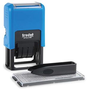 Trodat Typomatic Printy 4750 Self-Inking D-I-Y Date Stamp 61x39x105mm Blue Body Black Ink 150821 Trodat Typomatic Printy 4750 Self-Inking D-I-Y Date Stamp 61x39x105mm Blue Body Black Ink 150821