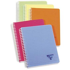 Clairefontaine 328506C Collection LiniColour Fresh Set of 5 Spiral Notebooks A5 14,8x21 cm 180 Small Squares Pages White Paper 90 g Transparent Polypro Cover Random Colours Clairefontaine 328506C Collection LiniColour Fresh Set of 5 Spiral Notebooks A5 14,8x21 cm 180 Small Squares Pages White Paper 90 g Transparent Polypro Cover Random Colours