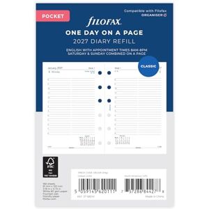 Filofax Pocket Day per page English appointments 2027 diary 27-68241 Filofax Pocket Day per page English appointments 2027 diary 27-68241