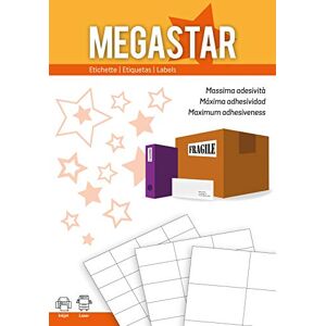 Megastar LP4MS-4725 Self-Adhesive Labels Pack of 100 Sheets 127.5 x 25.5 mm White Megastar LP4MS-4725 Self-Adhesive Labels Pack of 100 Sheets 127.5 x 25.5 mm White