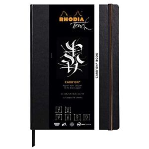Rhodia TOUCH 116118C Rigid Notebook Carb'On Book A4 112 pages Clairefontaine Carb'On Plain Black Paper 120 g/m Double Grain Suitable for Dry, Pencil, Sanguine, Pastel Techniques Rhodia TOUCH 116118C Rigid Notebook Carb'On Book A4 112 pages Clairefontaine Carb'On Plain Black Paper 120 g/m Double Grain Suitable for Dry, Pencil, Sanguine, Pastel Techniques