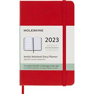 Moleskine Weekly Planner 2023, 12-Month Weekly Diary, Weekly Planner and Notebook, Hard Cover, Pocket Size 9 x 14 cm, Colour Scarlet Red Moleskine Weekly Planner 2023, 12-Month Weekly Diary, Weekly Planner and Notebook, Hard Cover, Pocket Size 9 x 14 cm, Colour Scarlet Red