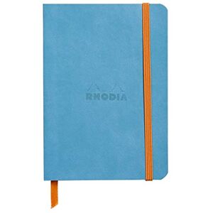 Rhodia 117307C Soft Turquoise Notebook A6 Lined 144 pages Clairefontaine Ivory Paper 90 g/m Bookmark, Elastic Closure Faux Leather Cover rama Collection Rhodia 117307C Soft Turquoise Notebook A6 Lined 144 pages Clairefontaine Ivory Paper 90 g/m Bookmark, Elastic Closure Faux Leather Cover rama Collection
