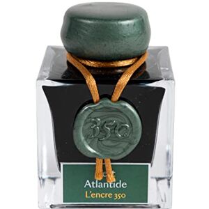Jacques Herbin 15139JT A bottle of 350 gold and silver glitter ink for fountain pens, rollerballs, glass nibs and pen-holders 50 ml Atlantic green Jacques Herbin 15139JT A bottle of 350 gold and silver glitter ink for fountain pens, rollerballs, glass nibs and pen-holders 50 ml Atlantic green