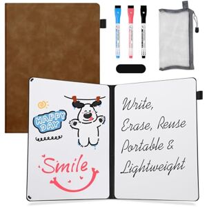 AGM Dry Erase Mini Whiteboard A4, 30 x 21.5cm Double-Sided Desk White Board with 3 Colored Pens, 1 Eraser, 1 Mesh Bag, Portable Writing Board for Studying, Meetings, Note-Taking, and Doodling-Brown AGM Dry Erase Mini Whiteboard A4, 30 x 21.5cm Double-Sided Desk White Board with 3 Colored Pens, 1 Eraser, 1 Mesh Bag, Portable Writing Board for Studying, Meetings, Note-Taking, and Doodling-Brown