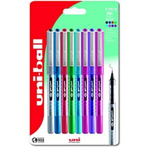 uni-ball UB-157D Eye Designer Rollerball Pens. Premium Medium 0.7mm Ballpoint Tip for Super Smooth Handwriting. Fade and Water Resistant Liquid Uni Super Ink. Pack of 8 Assorted Colours uni-ball UB-157D Eye Designer Rollerball Pens. Premium Medium 0.7mm Ballpoint Tip for Super Smooth Handwriting. Fade and Water Resistant Liquid Uni Super Ink. Pack of 8 Assorted Colours