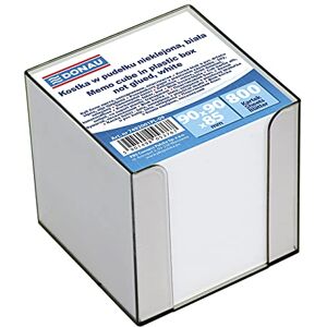 DONAU 7492001PL-09 Ecological Cube Note Box/Note Block Not Glued in Plastic Box/800 White Sheets/90 x 90 x 85 mm DONAU 7492001PL-09 Ecological Cube Note Box/Note Block Not Glued in Plastic Box/800 White Sheets/90 x 90 x 85 mm