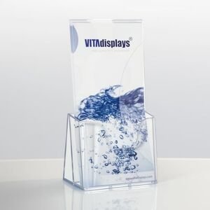 VITAdisplays Pack of 100 Table Brochure Stands, Flyer Stands, Brochure Holder, Transparent, DIN Long (DL) VITAdisplays Pack of 100 Table Brochure Stands, Flyer Stands, Brochure Holder, Transparent, DIN Long (DL)