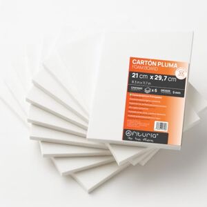 OFITURIA Foam Board White A4 Adhesive (21 x 29.7 cm) Pack of 6 Expanded Polystyrene Plates Lightweight and Stiff, Foam Board Versatile and Cuttable for Crafts and Models, 5 mm OFITURIA Foam Board White A4 Adhesive (21 x 29.7 cm) Pack of 6 Expanded Polystyrene Plates Lightweight and Stiff, Foam Board Versatile and Cuttable for Crafts and Models, 5 mm