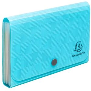 Exacompta Ref. 55499E Box of 6 Pop'N Co Pocket Suitcase folders 5/10th Recycled PP Cover and PP Interior 6 compartments snap Button Closure Size 18x11cm Cyan Exacompta Ref. 55499E Box of 6 Pop'N Co Pocket Suitcase folders 5/10th Recycled PP Cover and PP Interior 6 compartments snap Button Closure Size 18x11cm Cyan