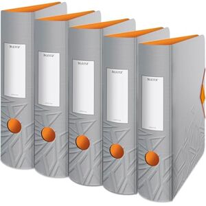 Leitz 180° Active Urban Chic A4 Lever Arch File, Grey, Curved Spine 82mm Width, Elastic Fastening, Light polyfoam, Urban Chic, 11160088 Leitz 180° Active Urban Chic A4 Lever Arch File, Grey, Curved Spine 82mm Width, Elastic Fastening, Light polyfoam, Urban Chic, 11160088