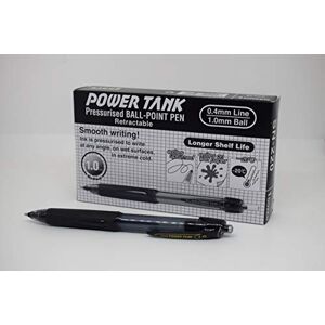 uni-ball Power Tank SN-220 Black Ballpoint Pens. Premium Broad 1mm Rollerball Tip. Water Resistant Uni Super Ink, Writes On Wet Paper, In Extreme Cold, At Any Angle. Perfect for Outdoor Use. Box of 12 uni-ball Power Tank SN-220 Black Ballpoint Pens. Premium Broad 1mm Rollerball Tip. Water Resistant Uni Super Ink, Writes On Wet Paper, In Extreme Cold, At Any Angle. Perfect for Outdoor Use. Box of 12