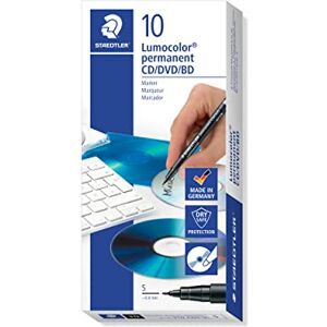 STAEDTLER 310 CDS-9 Lumocolor Permanent CD/DVD Marker Pen, Superfine 0.4mm Line Width Black (Box of 10) STAEDTLER 310 CDS-9 Lumocolor Permanent CD/DVD Marker Pen, Superfine 0.4mm Line Width Black (Box of 10)