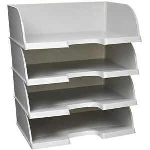 Leitz Plus Series 52190085 Letter Tray Landscape Format A4 Jumbo Pack of 4 with Extra Large Capacity Grey Leitz Plus Series 52190085 Letter Tray Landscape Format A4 Jumbo Pack of 4 with Extra Large Capacity Grey