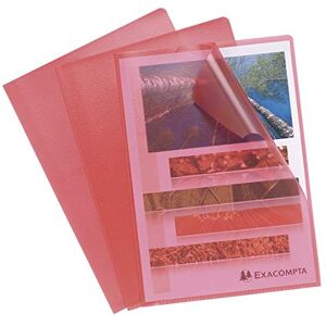 Exacompta Ref 58525E Grained PP Cut Flush Folders (Pack of 100) 220 x 310mm in Size, Suitable for A4 Documents, 120 Micron Polypropylene, L-Shaped Opening Red Exacompta Ref 58525E Grained PP Cut Flush Folders (Pack of 100) 220 x 310mm in Size, Suitable for A4 Documents, 120 Micron Polypropylene, L-Shaped Opening Red